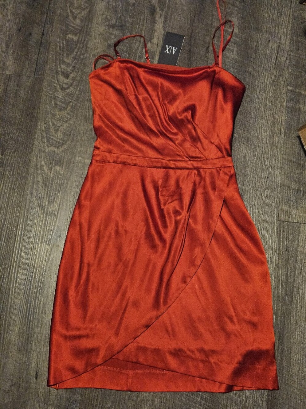 Armani Exchange Elegant Red Silk Mini Dress - Sz. 0
